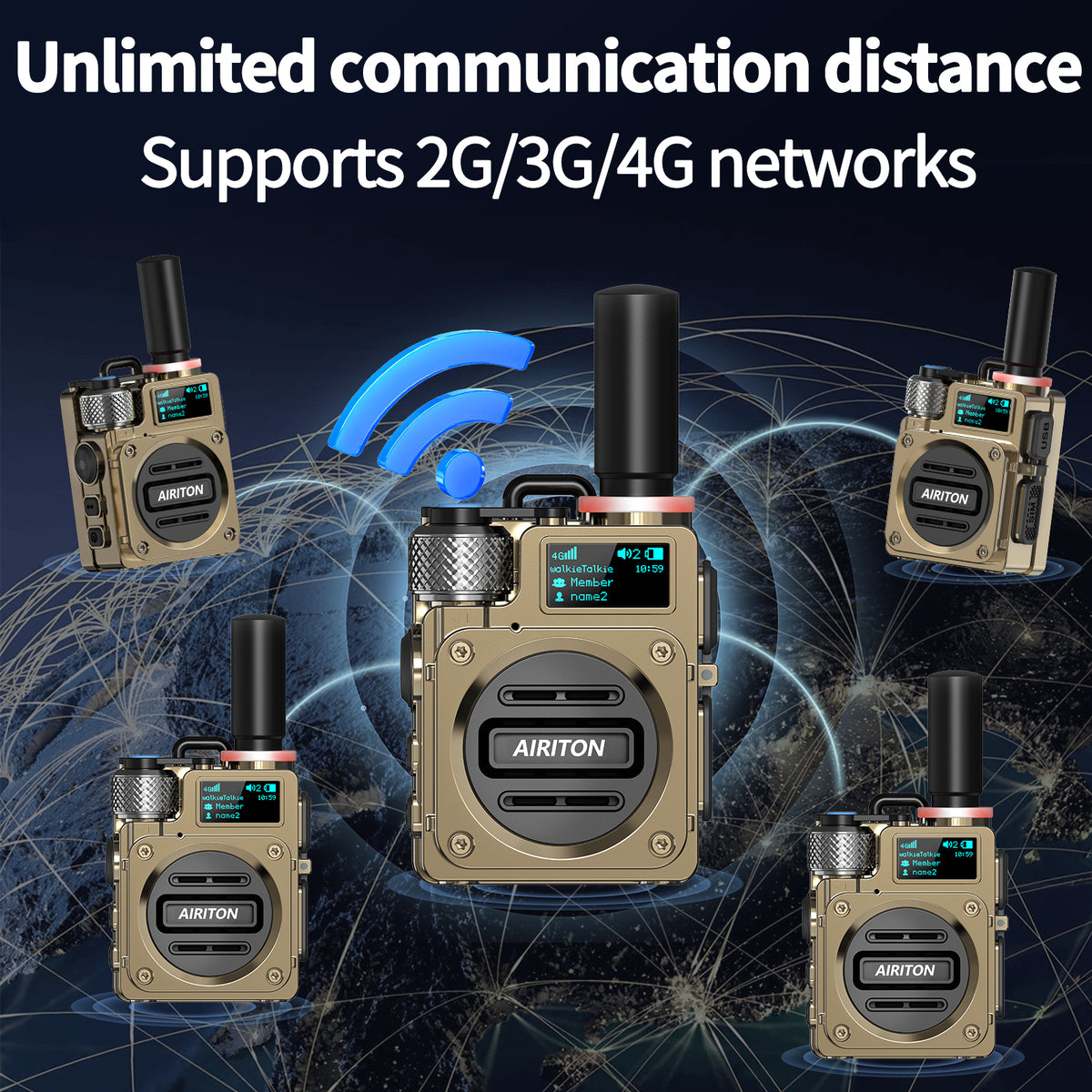 AIRITON RADIO AI-G6 4G LTE POC Handheld Two-Way Radio | Unlimited Range & Lifetime Free Walkie Talkie