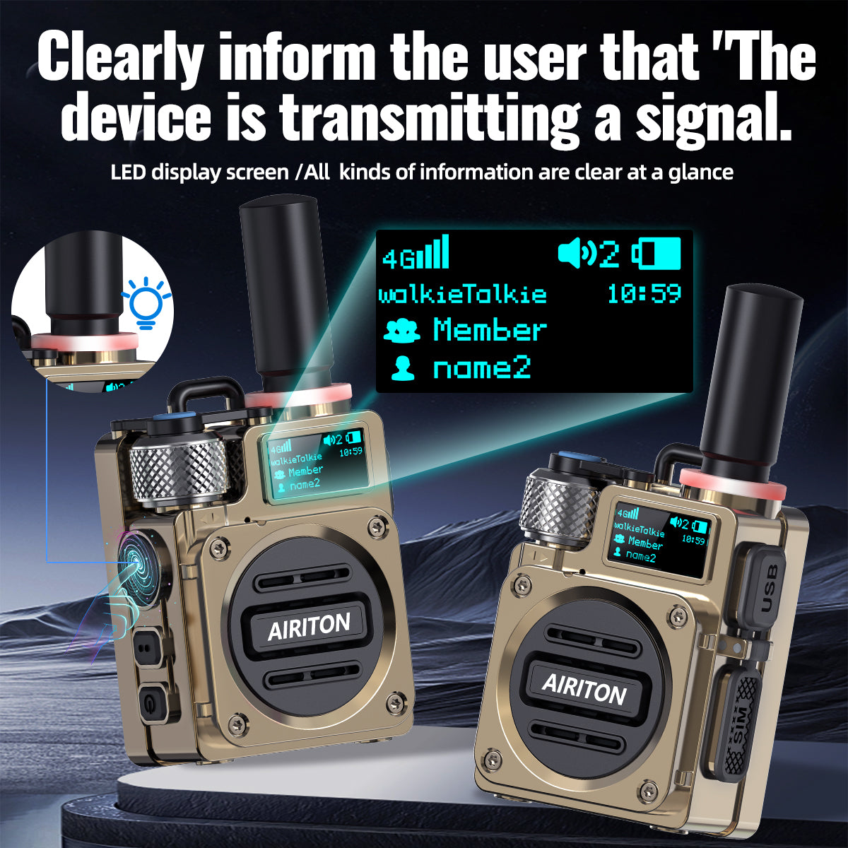 AIRITON RADIO AI-G6 4G LTE POC Handheld Two-Way Radio | Unlimited Range & Lifetime Free Walkie Talkie