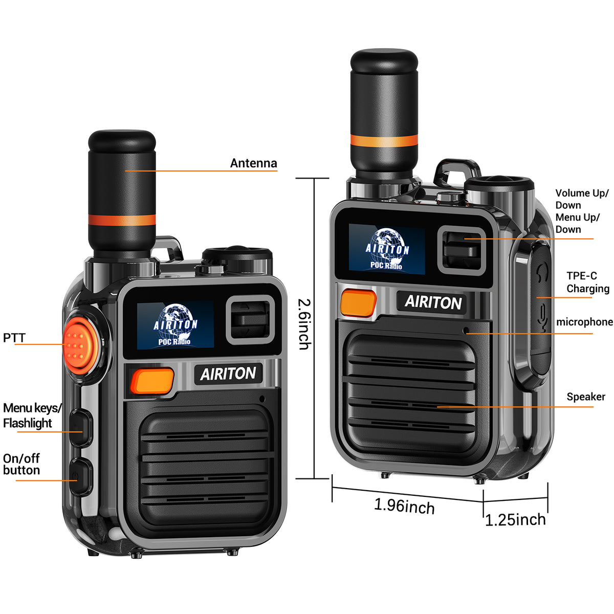 AIRITON RADIO AI-K28 4G LTE POC Handheld Two-Way Radio | Lifetime Free, Unlimited Range Walkie Talkie