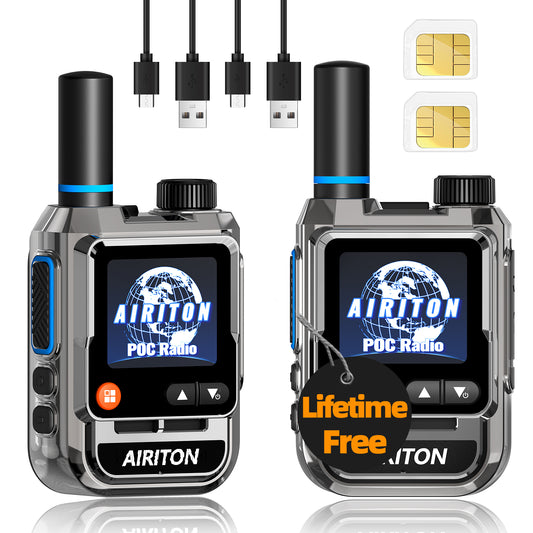 AIRITON RADIO AI-198 4G LTE POC Handheld Two-Way Radio | Unlimited Range, Lifetime Free, 1.77" Color Screen Walkie Talkie