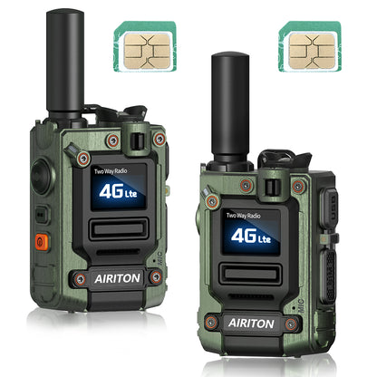 AIRITON RADIO AI-G7 4G LTE POC Handheld Two-Way Radio | Unlimited Range, Lifetime Free, Type-C Fast Charging (Green)