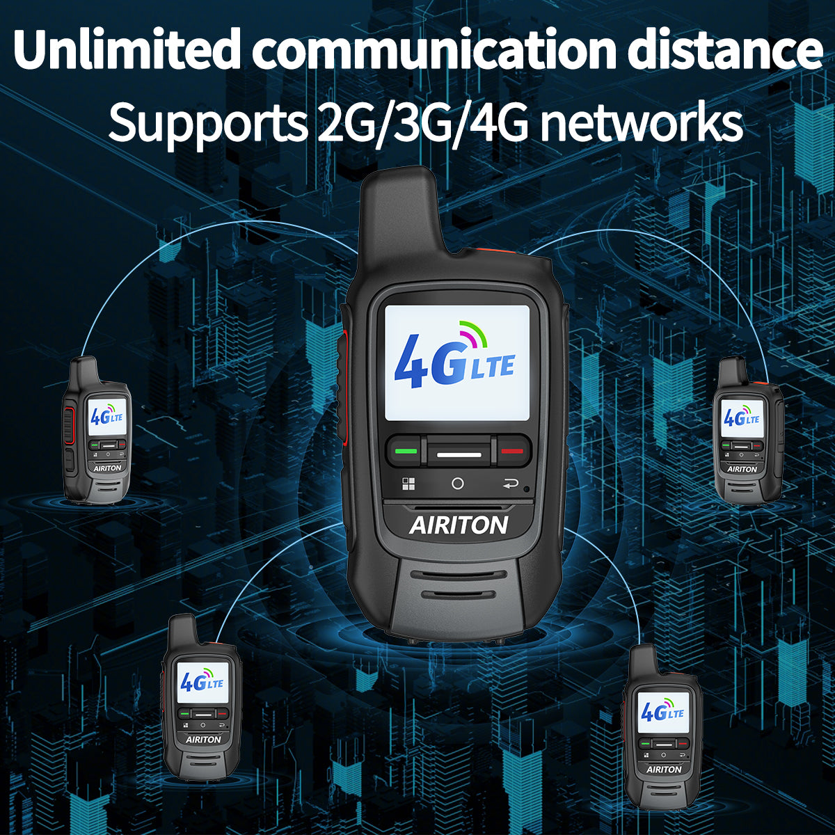 AIRITON RADIO AI-300 4G LTE POC Handheld Two-Way Radio | Unlimited Range & Lifetime Free Walkie Talkie (2-Pack)