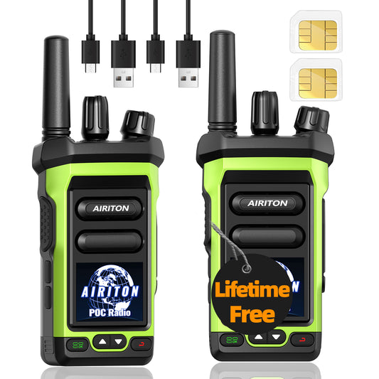 AIRITON RADIO AI-350 4G LTE POC Handheld Two-Way Radio | Unlimited Range, Lifetime Free, Group-Switch Knob Walkie Talkie