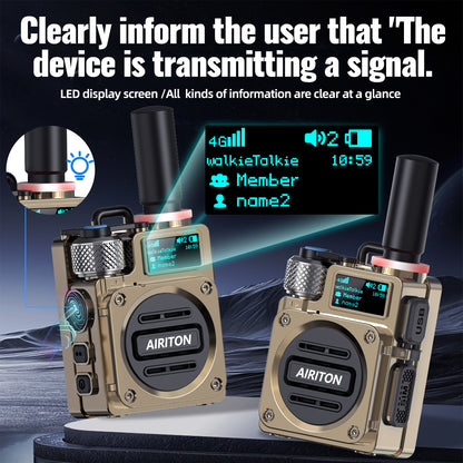 AIRITON RADIO AI-G6 4G LTE POC Handheld Two-Way Radio | Unlimited Range & Lifetime Free Walkie Talkie