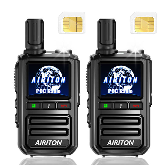 AIRITON RADIO AI-U6 4G LTE POC Handheld Two-Way Radio | Lifetime Free, Unlimited Range Walkie Talkie (Black)